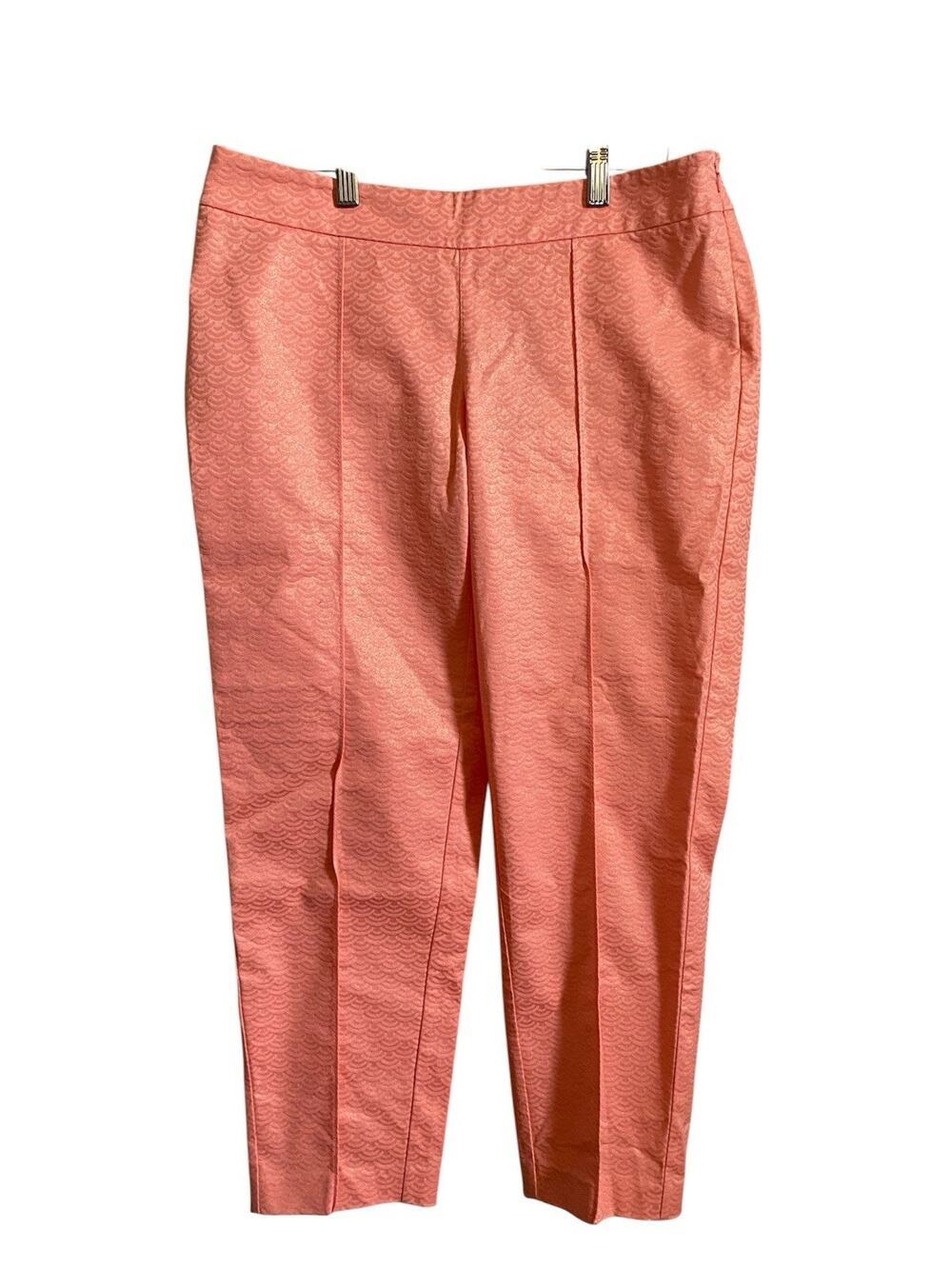 Lilly Pulitzer Stella Pant Scallop Stretch Sateen Foil Cotton Size 8 NWT #58672